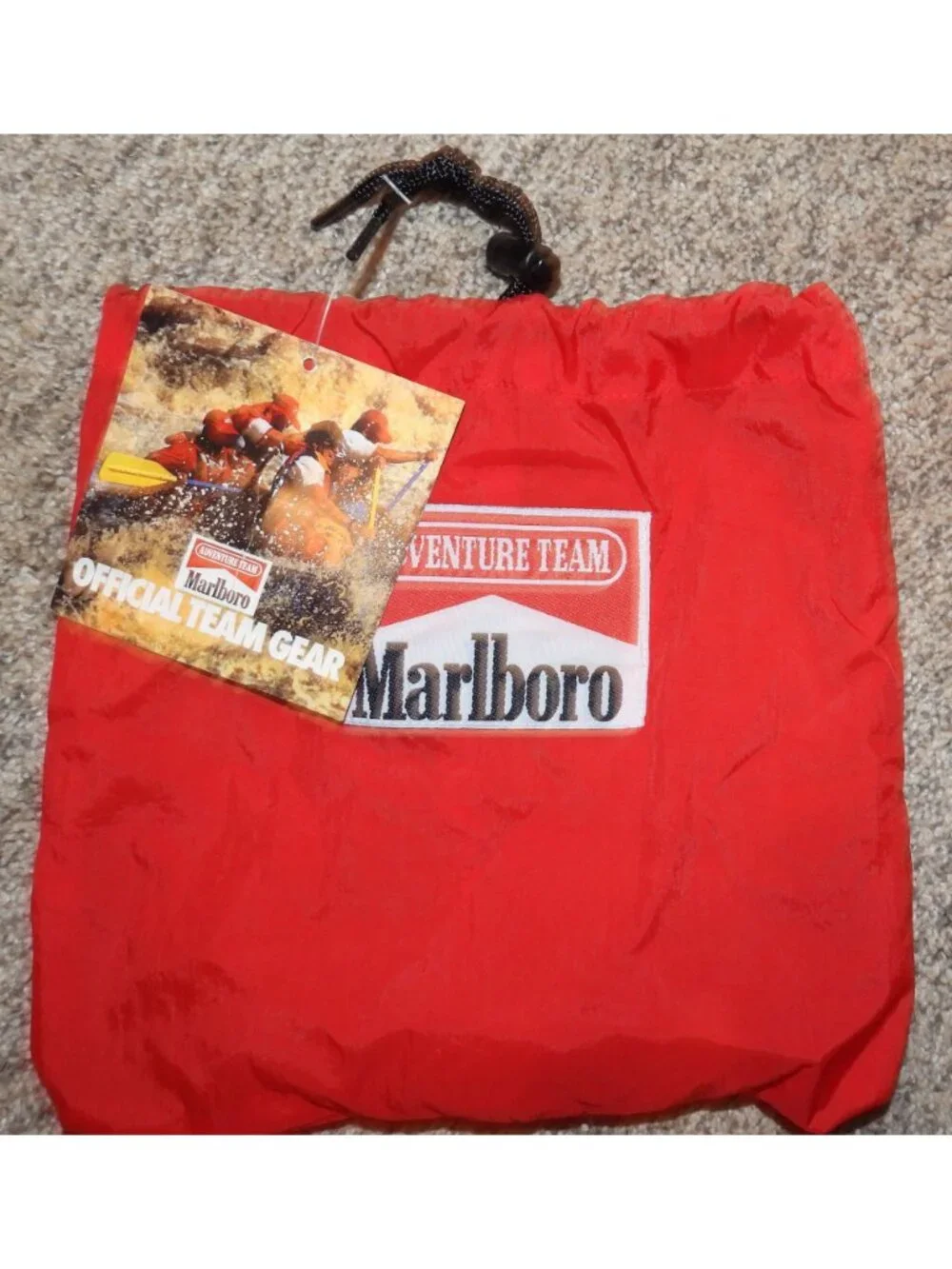 NWT Vintage 90s Marlboro Adventure Team Red Nylon Track Pants Mens Large
